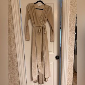Baltic Born Champagne Wrap Dress, Size Small